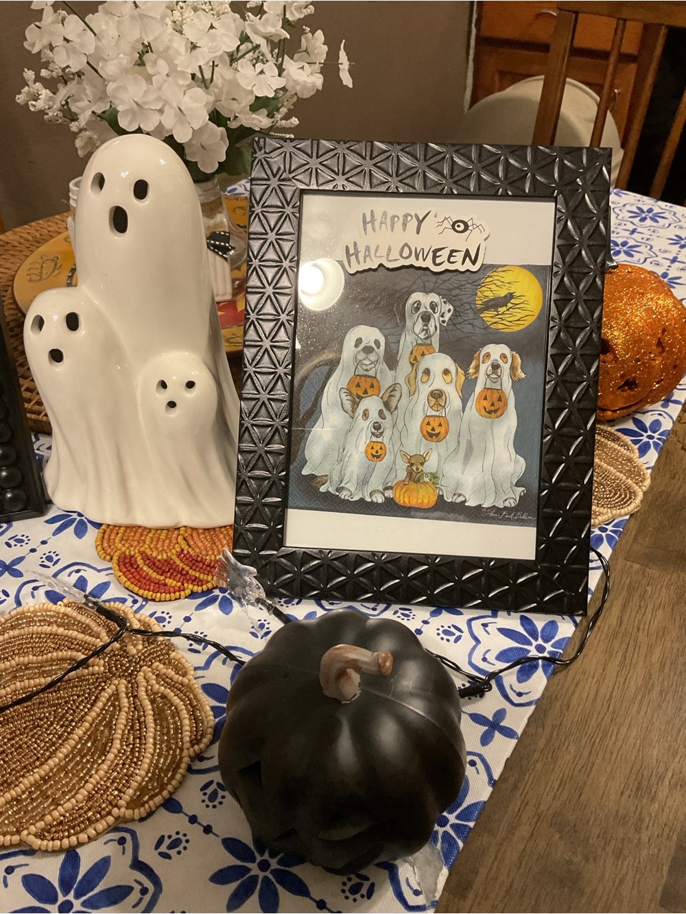 Halloween Black Decorative Pumpkin Accent - Home Accents
